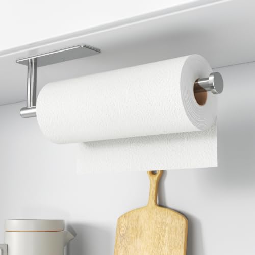 Foto von Küchenrollenhalter, selbstklebend oder bohrbar，Silber, 1 Stück