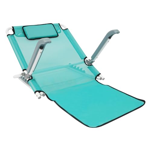 CNCEST Adjustable Bed Backrest, Portable Folding Backrest, 20°~75° Adjustable Lifting Bed Backrests for Applicable to The Care of Patients Or The Elderly Load-Bearing 198.42 lbs (Lake Blue+Grey)
