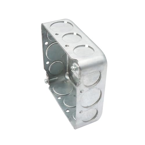 NIDAYE Galvanized 4\" Square Drawn Electrical Box, 1-1/2\" Deep Electrical Junction Box with Ten 1/2\" and Six 3/4\" Knockouts, Raised Grounded, Metal Electrical Box, 21.0 Cu. in. Capacity - Thumbnail 4