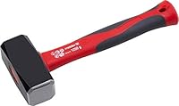 Meister Fäustel - 1250 g Kopfgewicht - Hochwertiger Stahlkopf - Komfortabler Fiberglas-Stiel - Geschliffene Bahnen / Abbruchhammer / Vorschlaghammer / Stemmhammer / 2203660, Rot