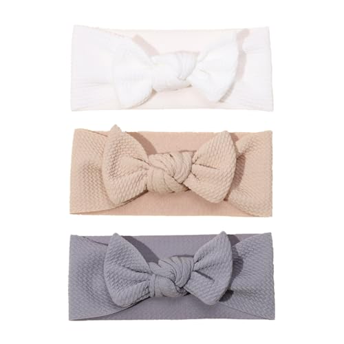 Baby Bows Girls Newborn Headband Soft Preemie Hair Bow Toddler Headbands with Bow Baby Girl Hair Accessories New Baby Hairband White Khaki Gray