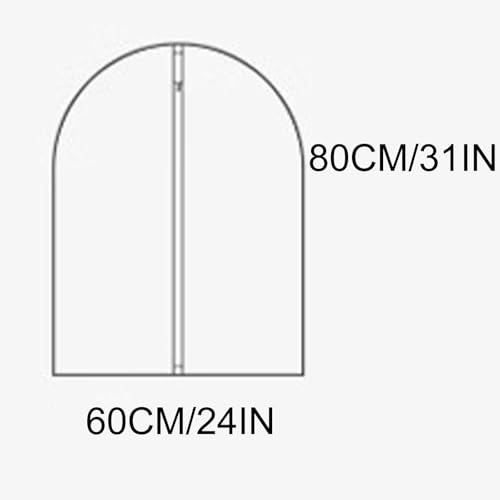 5 Pack Transparent Garment Bags for Clothes, PEVA Zippered Dress Bags for Suits, Shirts, Sweaters - 60x100cm/24x39in Hanging Storage Solution2