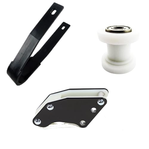 Kemblawolf 10mm Chain Roller Tensioner + Black Plastic Chain Slider + Iron Rear Swingarm Guard Chain Guide for Chinese Pit Dirt Trail Bike Motorcycle 50cc-160cc CRF50 XR50 SSR TTR Apollo Taotao