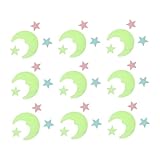 MUSISALY 52個 立体夜光星と月ウォールステッカー 蓄光素材 自己粘着プ 幼児部屋寝室用暗闇で光る装飾