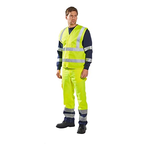 Portwest Hi-Vis Anti Static Vest - Flame Resistant, Size: S/M, Colour: Yellow, FR71YERS/M, S-M - Image 4