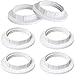 E12 Lamp Shade Collar Rings LUORNG 6PCS White E12 E14 Threaded Lamp Shade Holder Adapter, Retainer Lock Socket Replacement, E14 Small Night Light Holder