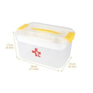2 Layers First Aid box,Plastic Dog First Aid Kit Bin,Portable Medicine Box for Dog/Cat,First Aid Box empty,Medic Organizer with Divider,for Family or Dog Travel Camping Emergency Tool Set