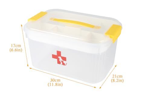 2 Layers First Aid box,Plastic Dog First Aid Kit Bin,Portable Medicine Box for Dog/Cat,First Aid Box empty,Medic Organizer with Divider,for Family or Dog Travel Camping Emergency Tool Set 2 Layers First Aid box,Plastic Dog First Aid Kit Bin,Portable Medicine Box for Dog/Cat,First Aid Box empty,Medic Organizer with Divider,for Family or Dog Travel Camping Emergency Tool Set
