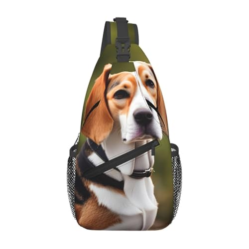 Mochila cruzada con estampado Beagle para deporte y senderismo miniatura 1