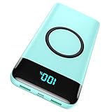 Wireless Portable Charger 30,800mAh 15W Wireless Charging 25W PD QC4.0 Fast Charging Smart LED Display USB-C Power Bank,4 Output& 2 Input External Battery Pack Compatible with iPhone,Samsung etc-Green