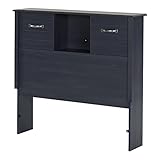 South Shore Ulysses 39'' Bookcase Headboard with Sliding Doors, Twin, Blueberry