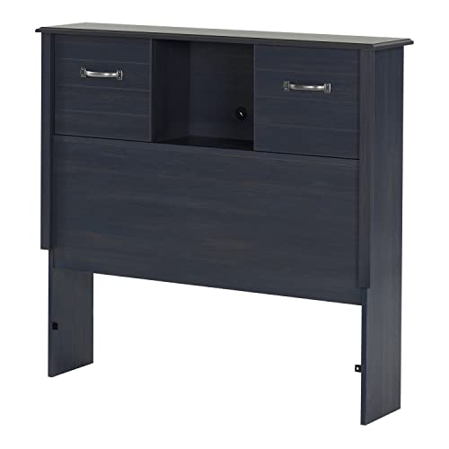 South Shore Ulysses - Cabecero de cama con puertas correderas, cama doble, 99,1 cm, arándano