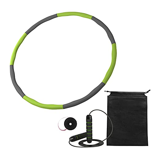 Rainyear Hula Hoops for Adults Kids, Exercise Hoola Hoop for Women Weight Loss, Detachable 8 Sections, Plastic Tube, Padded Soft Foams, Massage Wave Design