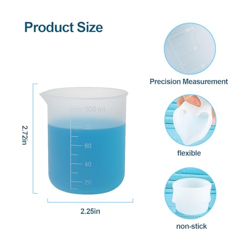 Vaso medidor de silicona para detergente 100 ml pack x4 miniatura 2