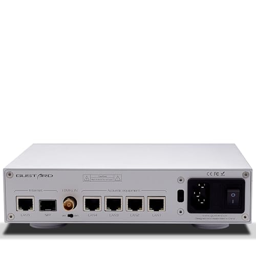 Image of Gustard N18 pro HiFi Audio Network Switch - 1*SFP + 1*10 /100 /1000M Adaptive ethernet Interface + 1*10M BNC (Silver)