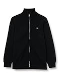 Strick GANT Herren Casual Cotton Zip Cardigan Strickjacke, Schwarz, XL EU