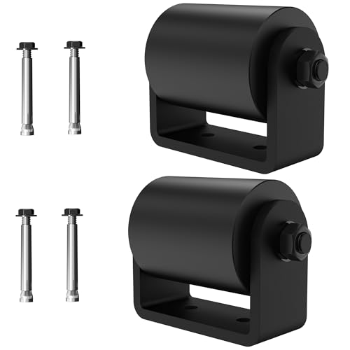 Sdstone 2Pack Slide Gate Guide Roller with C Post Welded Bracket，3" Hard Nylon Sliding Rolling Gate Rollers, Heavy Duty Sealed Ball Bearing Side Roller Assembly,Sliding Rolling Gates Guider