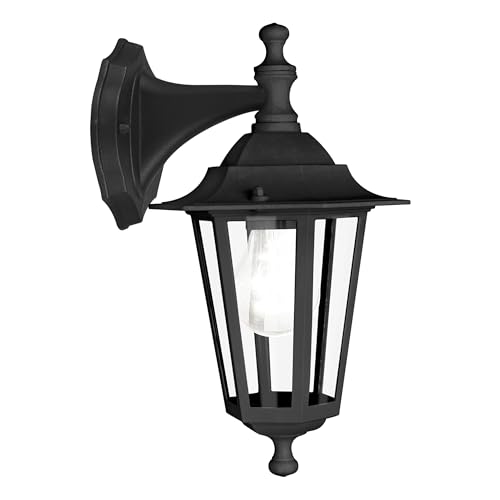 EGLO Außen-Wandlampe Laterna 4, 1 flammige Außenleuchte, Wandleuchte aus Aluguss und Glas, Farbe: Schwarz, Fassung: E27, IP44 EGLO Außen-Wandlampe Laterna 4, 1 flammige Außenleuchte, Wandleuchte aus Aluguss und Glas, Farbe: Schwarz, Fassung: E27, IP44