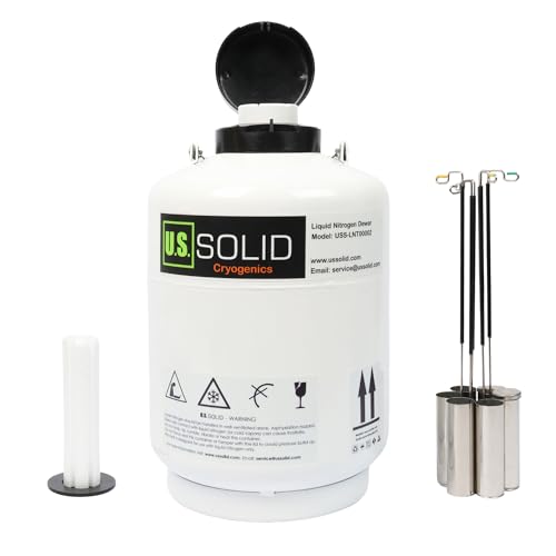 U.S. Solid 6L Cryogenic Container Liquid Nitrogen Tank Semen Dewar with 6 Canisters Carry Bag