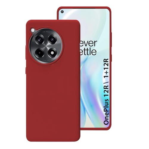 Image of LIRAMARK Liquid Silicone Soft Back Cover Case for OnePlus 12R 5G (Red)