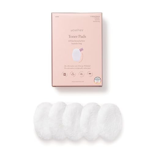 Waschies Toner Pads – 5er-Set Weiß – waschbar, wiederverwendbar & nachhaltig - sanft & hypoallergen - geeignet für alle Hauttypen – Alternative zu Einweg-Wattepads