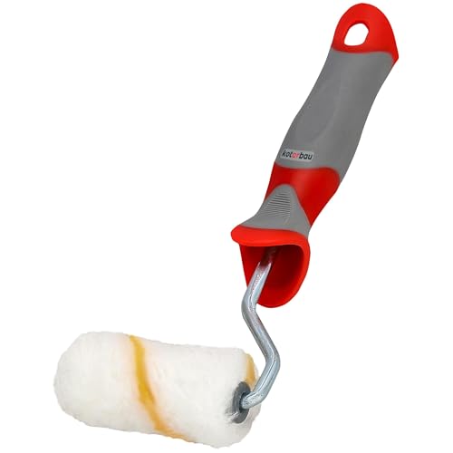 KOTARBAU® Rullo di colore giallo, 70 mm, con impugnatura in gomma, spazzola a rullo, rullo per lavori di verniciatura e ristrutturazione