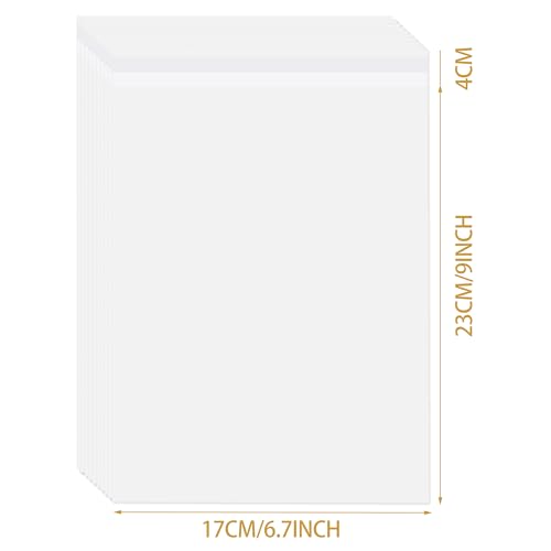 C5 Clear Self-adhesive Bags 100 Pack, Self Sealing Cellophane Display Bags/Sealable Bags, Food Safe, Cello Bags OPP for Cookies,Cards,Envelopes,Pictures (17 * 23CM)