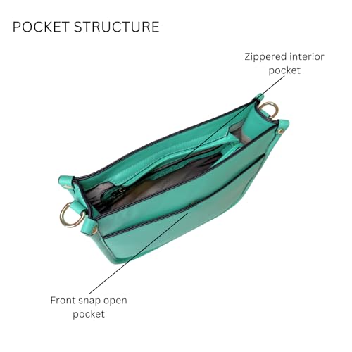 Image of Posie Crossbody Bags for Women Trendy Vegan Leather Hobo Purses Shoulder Handbags with Wide Adjustable Guitar Strap