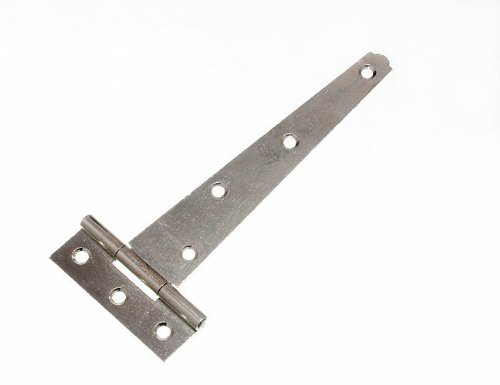 Charnières en T pour abri de jardin en acier plaqué zinc 100 x 15,2 cm support extérieur fiable