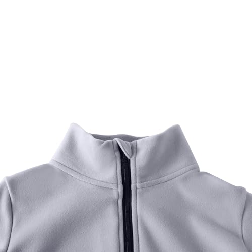 Stylish Girls 2-Piece Tracksuit Set - Light Gray Jogging Suit with Turtleneck Top & Flared Pants4