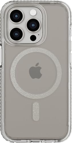 Coque tech21 Evo Crystal pour iPhone 15 Pro Titane Naturel MagSafe anti-choc