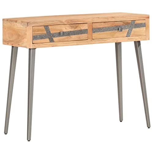 ZQQLVOO Mesa consola de 90 x 30 x 75 cm, madera maciza de acacia, mesa de consola, mesa de consola, mesa de pasillo, mesa de entrada, aparador, mesa auxiliar para entrada y pasillo