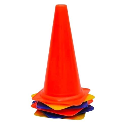 Sports Football Agility Cones | 12 Inches | Space Training Marker Cones Scoooer Training,Cricket,Outdoor-(Multi Colour) | Pack of 6-picture-15
