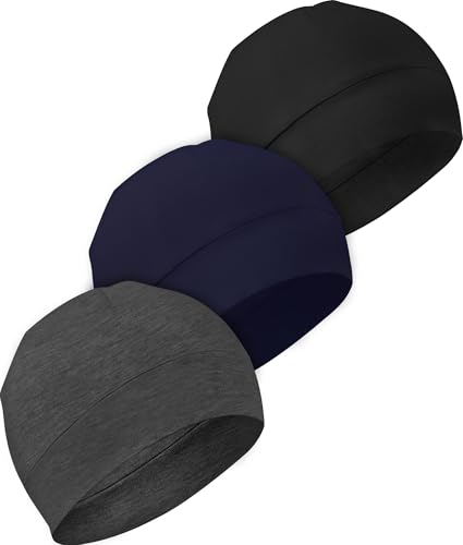 JarseHera Cotton Skull Caps for Men Women,Breathable Sleep Cap Moisture-Wicking Helmet Liner Soft Beanie for Hair Loss