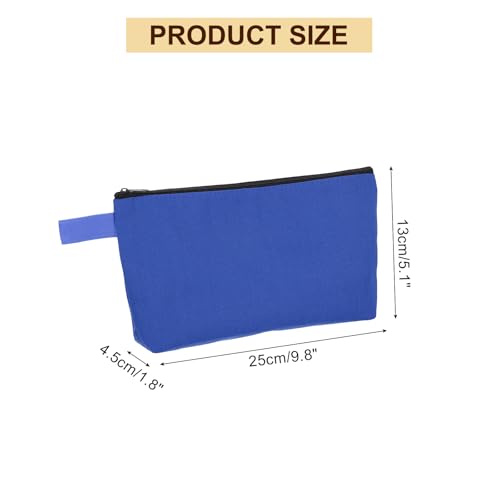 uxcell Canvas Makeup Bags, 30 Pcs Travel Cosmetic Bags Bulk, Multipurpose Plain Toiletry Zipper Pouches Blank DIY Craft Bags Pencil Bag for Women Teens, Dark Blue2