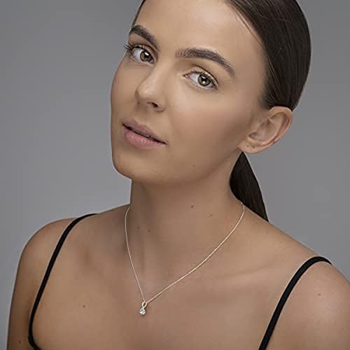 Aeon Birthstone Necklace - March Blue Aquamarine, March Light Blue, 12mm (pendant), 7mm (stone) - Image 5