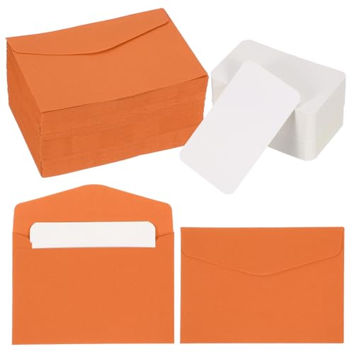 Cartes vierges et enveloppes pour cadeau de mariage | Lot de 200 mini enveloppes PATIKIL orange