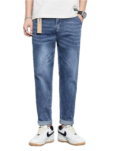 Jeans Pants Trouser Denim Ice Silk Summer Thin Nine Cent Men's Loose Straight Casual Haren Men