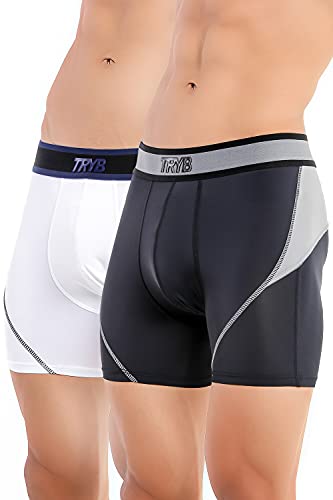 Image of TRYB Sports Underwear for Men | Stretchable Active-H Trunk Semi Compression Shorts | Trunks for Running & Gym Workout | Quick Dry, Breathable & Anti Chafing | Sports Innerwear Boxers