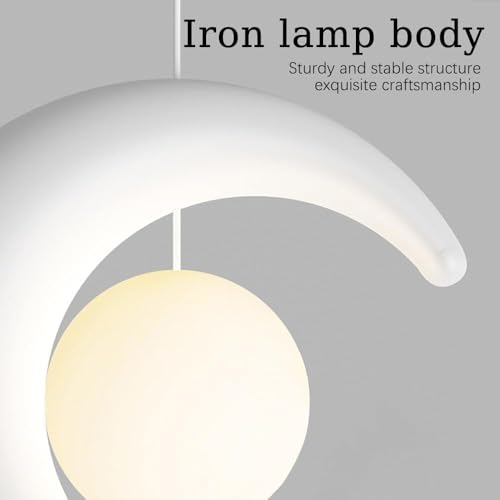 Lampe suspendue de chevet lune blanche pour libérer votre espace