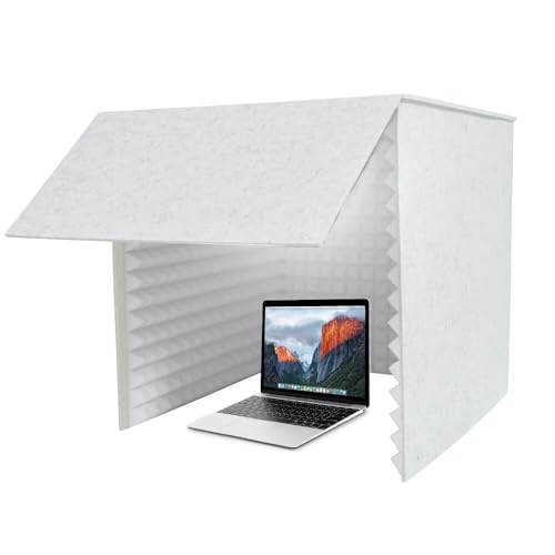 Cabina de grabación plegable con espuma de alta densidad, estudio pequeño para grabación, escudo para grabación, insonorización para grabación, streaming en vivo y podcast (Gris)