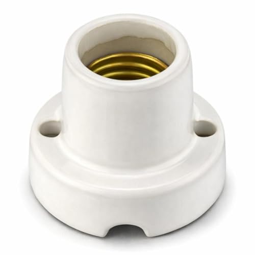 Lampe à poser en porcelaine E27, émaillée blanche