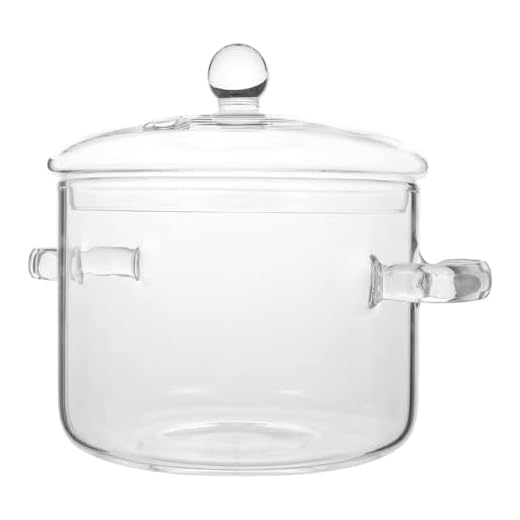 Fluaonb Casseruola in Vetro con Coperchio, Pentola per Piano Cottura con Coperchio e Manico Pentola per Zuppiera Trasparente, Alta Borosilicato 1400 Ml, Facile da Usare