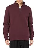 [Amazon Essentials] プルオーバー スウェットシャツ クォータージップ フリース 長袖 メンズ バーガンディ L