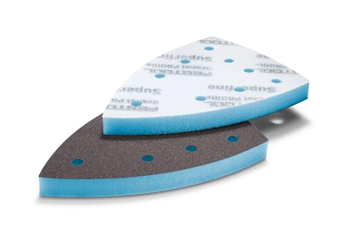 Festool 578806 Granat PRO Soft Delta Sanding Pads 10 Pack | Flexible Foam Abrasive for Corners Contours & Moldings | Hook & Loop 1/2 Foam Backing 100 mm Delta Shape