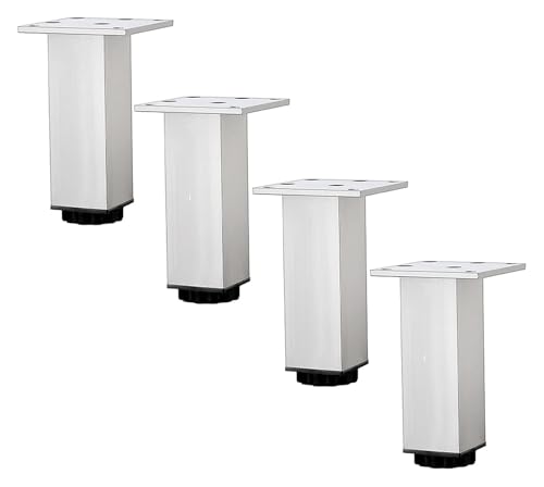 Pieds de table carrés blancs anti-vibration et réglables pour protéger vos meubles de l'humidité