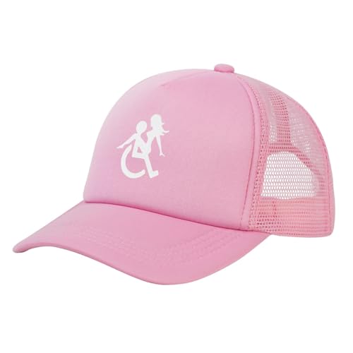 Crap Handicap Funny Wheelchair Mesh Back Hat for Men Women Adjustable Fashion Baseball Cap Pink Dad Hat