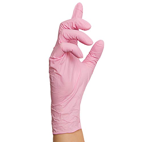 Nitrilhandschuhe Rosa, Rose Einmalhandschuhe, 100 Stück (L)