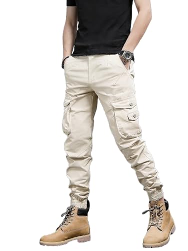 Image of Lymio Cargo for Men | Cotton Cargo Pant | Drawstring Waist Pant (Also Available in Plus Sizes)(09-12)