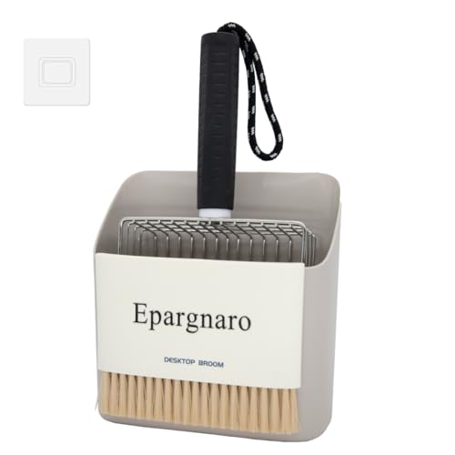Epargnaro Cuchara de arena para gatos de acero inoxidable, pala de arena de metal para gatos con soporte, recogedor portátil y cepillo de limpieza pequeño, pala de arena resistente con rejilla gruesa
